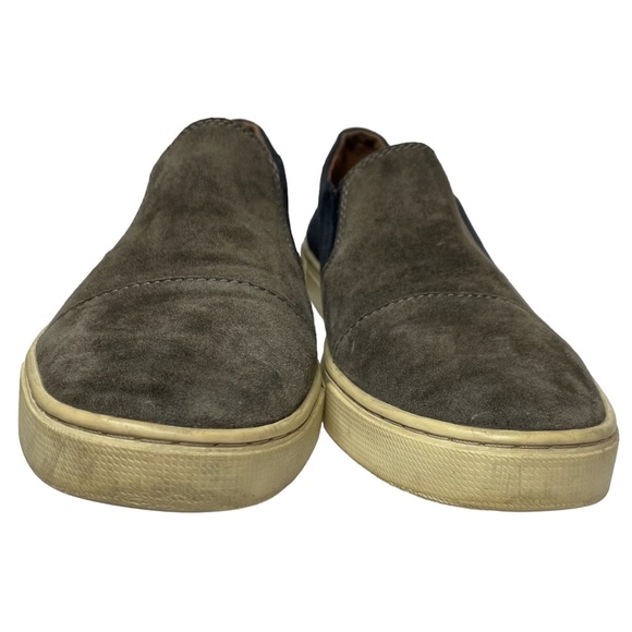 Frye ‘Gemma’ Suede Cap Toe Slip On Loafers in Charcoal Gray & Navy Blue Size 7.5 - Picture 8 of 11
